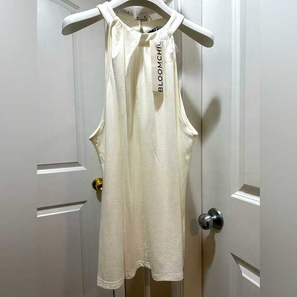 BloomChic Plus Size XL Solid Stand Up Collar Gathered Tank Top us14-16 - Picture 2 of 7